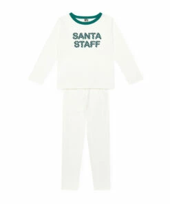 Outlet ⌛ Organic Cotton Pyjamas - ❄ Christmas Collection - Ecru Bonton Fashion Children ⭐