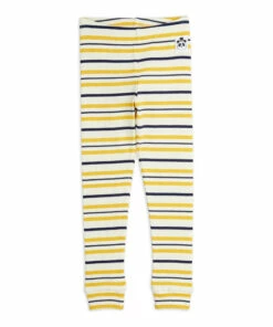 Best deal 🧨 Organic Cotton Ribbed Leggings Yellow Mini Rodini Fashion Baby, Children ⭐