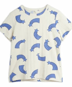 Hot Sale 💯 Organic Cotton Ribbed Star T-shirt Ecru Mini Rodini Fashion Baby, Children ⭐