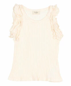 Cheap 🌟 Organic Cotton Ribbed Top Ecru Búho Fashion Children 🔥