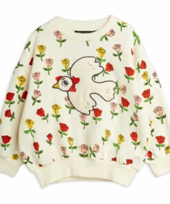 Flash Sale ❤️ Organic Cotton Rose Sweatshirt Ecru Mini Rodini Fashion Baby, Children 🎉