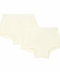 Discount ❤️ Organic Cotton Shorty Briefs - Set of 2 - Homewear Capsule Cream Gray Label Fashion Children 👏