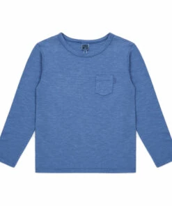 Discount 👏 Organic Cotton Slub T-shirt Blue Bonton Fashion Children ❤️