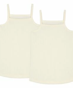 Promo 😍 Organic Cotton Strap Tank Top - Set of 2 Off white Gray Label Fashion Children 👍