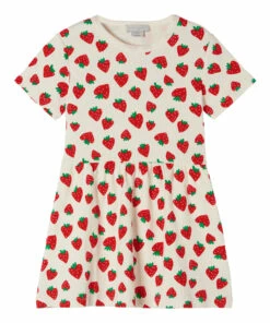 Flash Sale 🔔 Organic Cotton Strawberry 👗 Dress White Stella McCartney Kids Fashion Children 👍