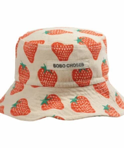 Best deal 🧨 Organic Cotton Strawberry Hat Ecru Bobo Choses Fashion Children ❤️