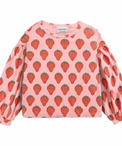 Flash Sale 🎉 Organic Cotton Strawberry Sweatshirt Pink Bobo Choses Fashion Children 👏