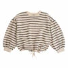 Cheap ⭐ Organic Cotton Striped Balloon Sleeve Sweatshirt Navy blue Tocoto Vintage Fashion Children 👏