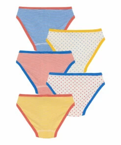Flash Sale ✨ Organic Cotton Striped Briefs - Set of 5 Blue Petit Bateau Fashion Children 🎁 -Outlet Kids' Fashion Store organic cotton striped briefs set of 5 blue petit bateau fashion children 2