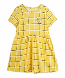 Budget 🎁 Organic Cotton Striped 👗 Dress Yellow Mini Rodini Fashion Baby, Children 😀