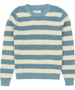 Budget 💯 Organic Cotton Striped Jumper Light Blue Aymara Fashion Teen, Children 🧨