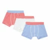 Brand new 🎁 Organic Cotton Striped Star Boxers - Set of 3 Blue Petit Bateau Fashion Children 😀