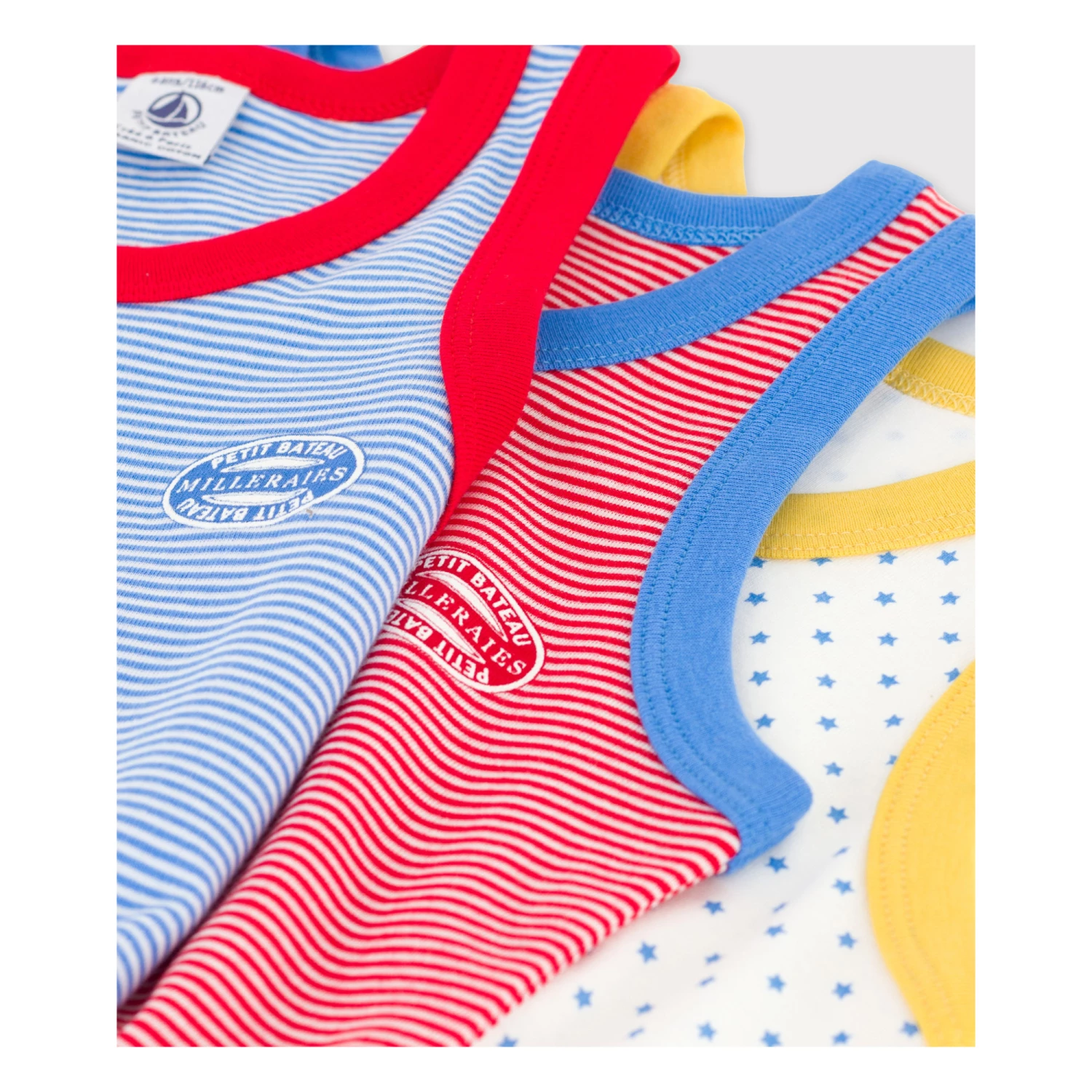 Top 10 👍 Organic Cotton Striped Star Tank Tops - Set of 3 Blue Petit Bateau Fashion Children 🛒 2 Top 10 👍 Organic Cotton Striped Star Tank Tops - Set of 3 Blue Petit Bateau Fashion Children 🛒 - Image 2