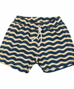 Best Sale ๐ฅ Organic Cotton Striped Swim Trunks Pale yellow Búho Fashion Children ๐