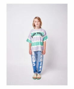 Best Pirce 😀 Organic Cotton Striped T-shirt Mauve Bobo Choses Fashion Children 💯 -Outlet Kids' Fashion Store organic cotton striped t shirt mauve bobo choses fashion children 3