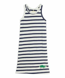 Best Pirce 🧨 Organic Cotton Striped Tank Top 👗 Dress Navy blue Mini Rodini Fashion Baby, Children ⭐