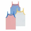 New 🌟 Organic Cotton Striped Tank Tops - Set of 3 Blue Petit Bateau Fashion Children 👏