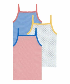 New 🌟 Organic Cotton Striped Tank Tops - Set of 3 Blue Petit Bateau Fashion Children 👏 -Outlet Kids' Fashion Store organic cotton striped tank tops set of 3 blue petit bateau fashion children 2