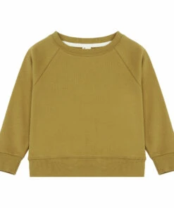 Best Pirce 🔥 Organic Cotton Sweatshirt Khaki Gray Label Fashion Children 🔥