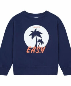 Top 10 👏 Organic Cotton Sweatshirt Navy blue Hundred Pieces Fashion Teen, Children 👏