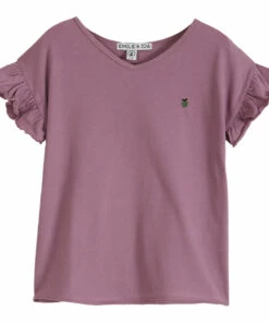 Best Sale 💯 Organic Cotton T-shirt Mauve Emile et Ida Fashion Children ✔️