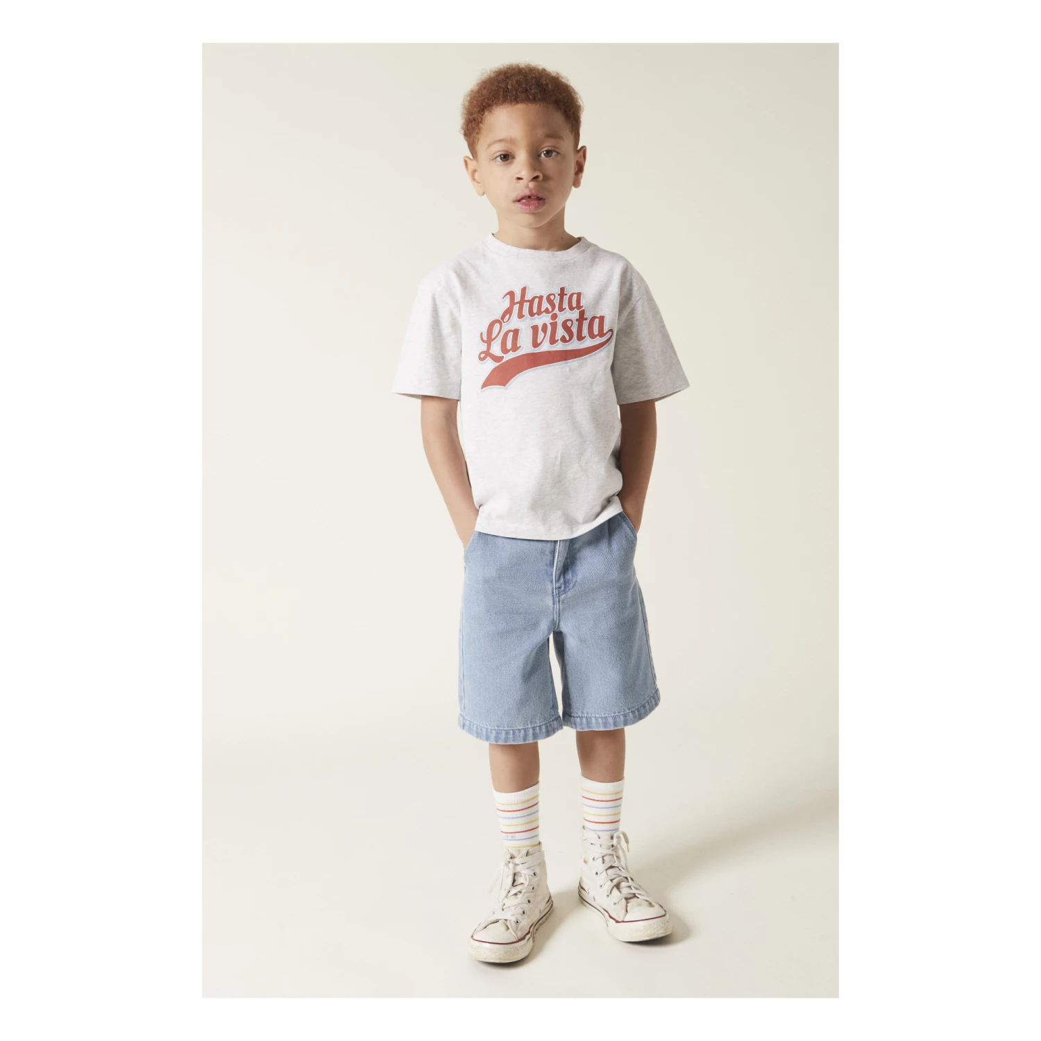 Best Sale 🌟 Organic Cotton T-shirt Light eather grey Hundred Pieces Fashion Teen, Children ⭐ 2 Best Sale 🌟 Organic Cotton T-shirt Light eather grey Hundred Pieces Fashion Teen, Children ⭐ - Image 2