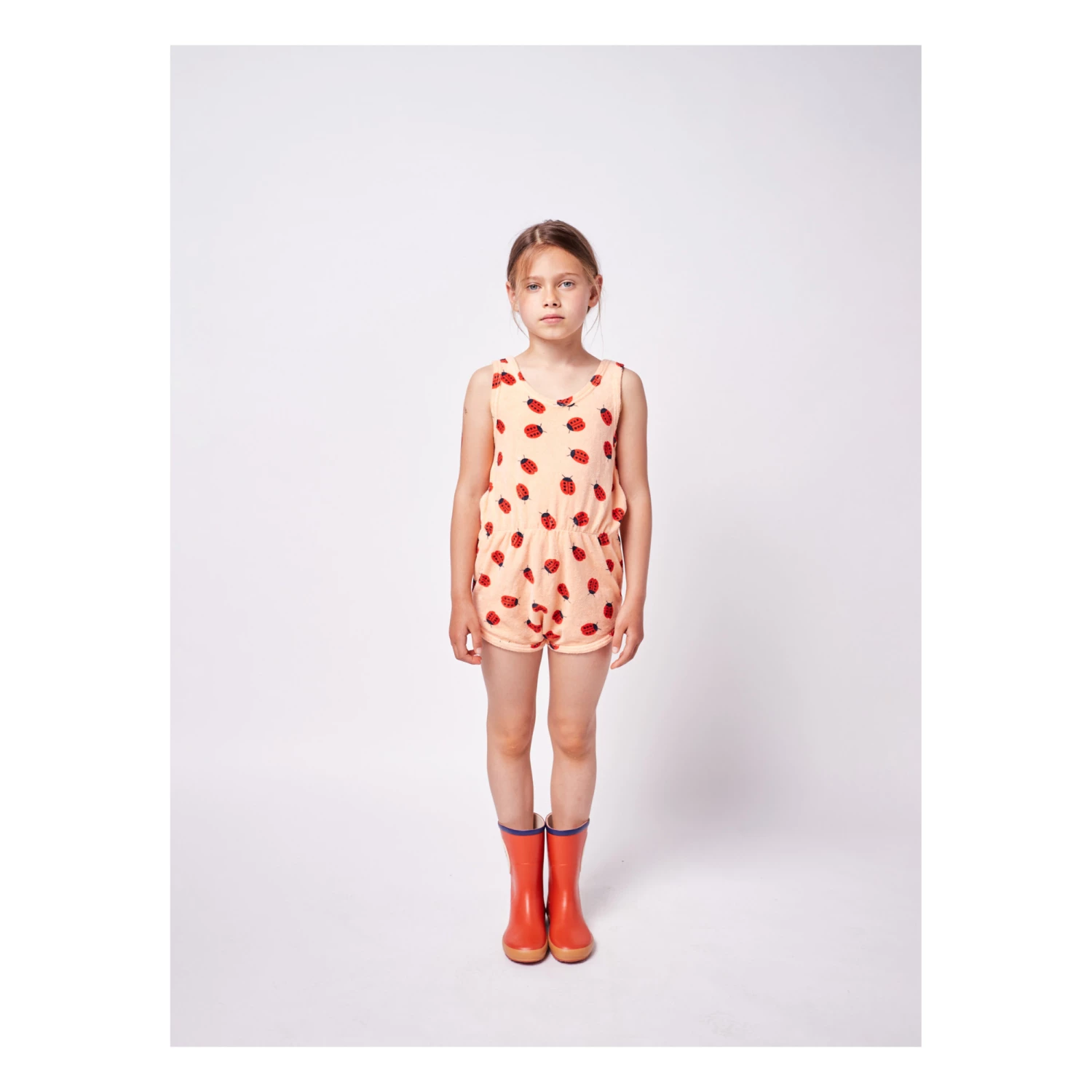 Hot Sale โค๏ธ Organic Cotton Terry Cloth Ladybird Playsuit Peach Bobo Choses Fashion Children ๐ฅ 2 Hot Sale โค๏ธ Organic Cotton Terry Cloth Ladybird Playsuit Peach Bobo Choses Fashion Children ๐ฅ - Image 2