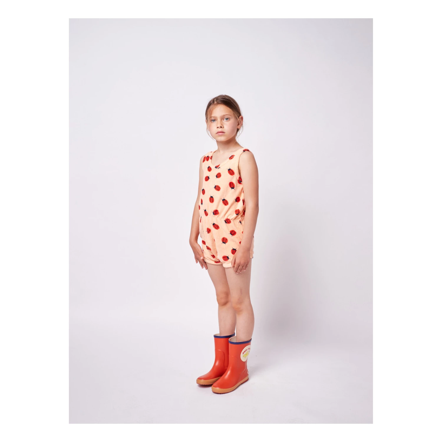 Hot Sale โค๏ธ Organic Cotton Terry Cloth Ladybird Playsuit Peach Bobo Choses Fashion Children ๐ฅ 3 Hot Sale โค๏ธ Organic Cotton Terry Cloth Ladybird Playsuit Peach Bobo Choses Fashion Children ๐ฅ - Image 3