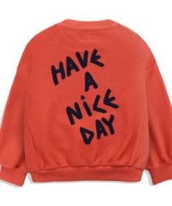 Outlet 🌟 Organic Cotton Textured Sweatshirt Red Bobo Choses Fashion Children ⭐ -Outlet Kids' Fashion Store organic cotton textured sweatshirt red bobo choses fashion children 4