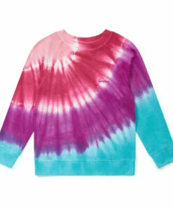 Cheap 🌟 Organic Cotton Tie-Dye Sweatshirt Pink Bonton Fashion Children ⭐