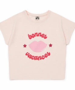 Outlet 👍 Organic Cotton Vacances T-shirt Pale pink Bonton Fashion Children ❤️