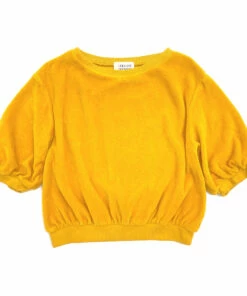 Buy ✨ Organic Cotton Velour Sweatshirt Yellow Longlivethequeen Fashion Teen, Children ⌛