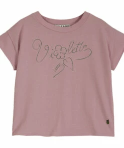 Cheapest ⌛ Organic Cotton Violette T-shirt Mauve Emile et Ida Fashion Children 🤩