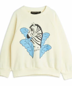 Flash Sale 😍 Organic Cotton Zebra Sweatshirt Ecru Mini Rodini Fashion Baby, Children ⭐