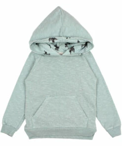 Best Sale ✨ Organic Slub Cotton Hoodie Green water Búho Fashion Children 💯