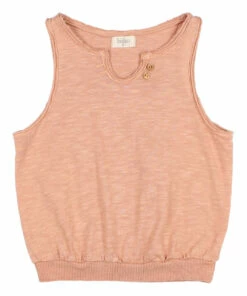 Deals 🧨 Organic Slub Cotton Tank Top Dusty Pink Búho Fashion Children 🎁