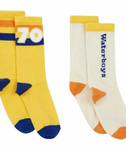 Outlet ✔️ 70’s Waterboys 🧦 Socks - Set of 2 White Hundred Pieces Fashion Teen, Children ❤️
