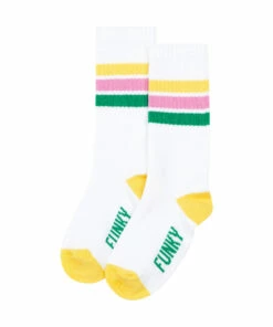 Brand new ⭐ Funky Feet West Coast 🧦 Socks - Set of 2 White Hundred Pieces Fashion Teen, Children 😀 -Outlet Kids' Fashion Store pack 2 pairs of socks funky feet west coastfunky feet west coast socks set of 2 white hundred pieces fashion teen children 2