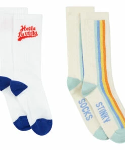 Top 10 ⭐ Stinky Vista 🧦 Socks - Set of 2 White Hundred Pieces Fashion Teen, Children 🌟
