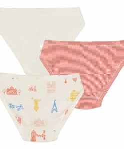 Budget 💯 Pariscope Organic Cotton Briefs - Set of 3 Pink Petit Bateau Fashion Children 🤩 -Outlet Kids' Fashion Store pariscope organic cotton briefs set of 3 pink petit bateau fashion children 2