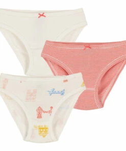 Budget 💯 Pariscope Organic Cotton Briefs - Set of 3 Pink Petit Bateau Fashion Children 🤩