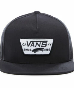 Best Pirce ✨ Patch Snapback Cap Black Vans Fashion Teen, Children 💯