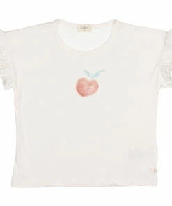 Buy 🎁 Peach Organic Cotton Frill T-shirt Ecru Búho Fashion Children 🎉