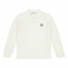 Flash Sale 🎉 Piquet Long Sleeve Polo Shirt Ecru Moncler Fashion Teen, Children 🎁
