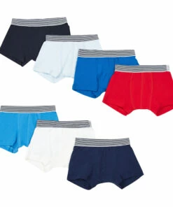 Budget 😍 Plain Organic Cotton Boxers - Set of 7 Red Petit Bateau Fashion Children 🌟