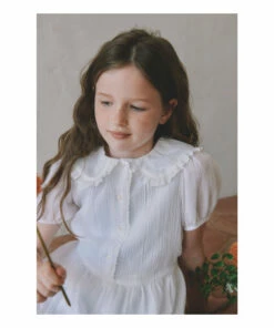 Budget 😀 Ploy Cotton Muslin 👗 Dress White Louisiella Fashion Children ✨ -Outlet Kids' Fashion Store ploy cotton muslin dress white louisiella fashion children 4