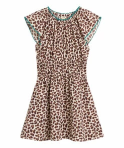 New 👏 Pokebol Leopard Print 👗 Dress Brown Bellerose Fashion Teen, Children 🔔