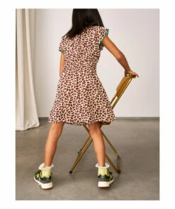 New 👏 Pokebol Leopard Print 👗 Dress Brown Bellerose Fashion Teen, Children 🔔 -Outlet Kids' Fashion Store pokebol leopard print dress brown bellerose fashion teen children 4