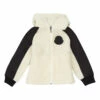 Hot Sale 🧨 Polar Fleece Hooded Jacket Ecru Moncler Fashion Teen, Children 🎁