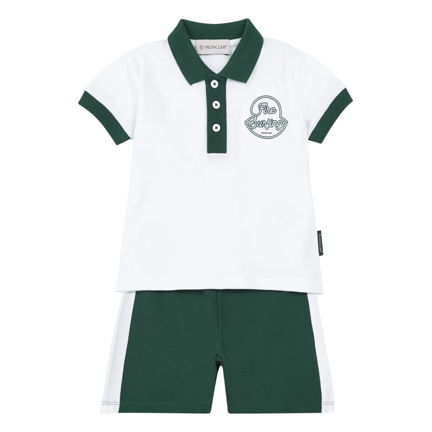 Hot Sale 🔔 Polo Shirt and Bicolour Short Set White Moncler Fashion Baby, Children ❤️ 1 Hot Sale 🔔 Polo Shirt and Bicolour Short Set White Moncler Fashion Baby, Children ❤️